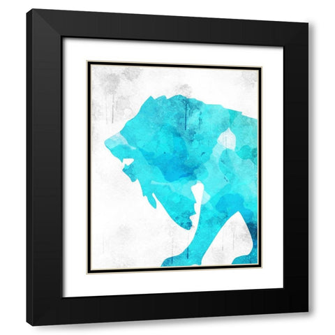Watercolor Silhouette 2 Black Modern Wood Framed Art Print with Double Matting by Kimberly, Allen