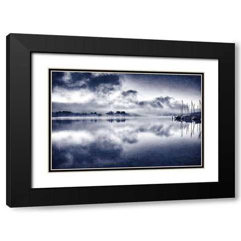 Indigo Sunset Black Modern Wood Framed Art Print with Double Matting by Allen, Kimberly