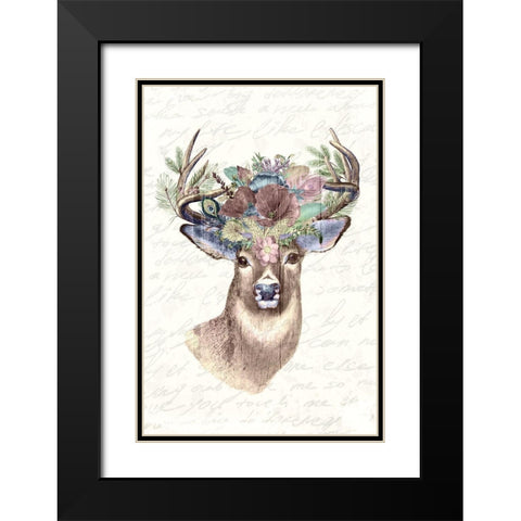 Floral Headband Black Modern Wood Framed Art Print with Double Matting by Kimberly, Allen