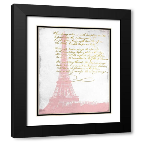 Paris in Pink 1 Black Modern Wood Framed Art Print with Double Matting by Kimberly, Allen
