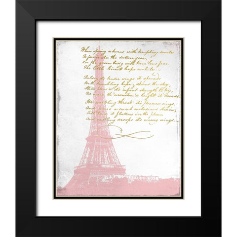 Paris in Pink 1 Black Modern Wood Framed Art Print with Double Matting by Kimberly, Allen