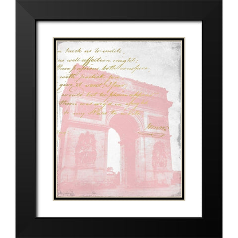 Paris in Pink 2 Black Modern Wood Framed Art Print with Double Matting by Kimberly, Allen