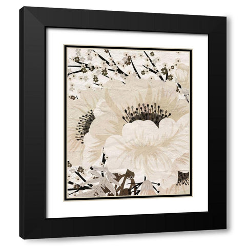 Cream Bloom 2 Black Modern Wood Framed Art Print with Double Matting by Kimberly, Allen