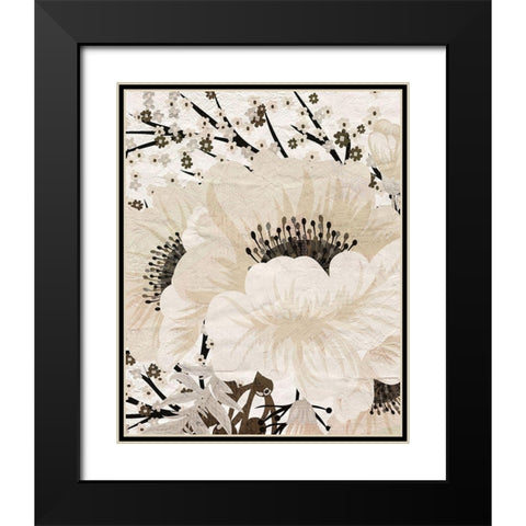 Cream Bloom 2 Black Modern Wood Framed Art Print with Double Matting by Kimberly, Allen