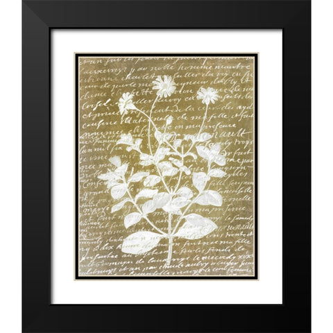 Notes on Floral 1 Black Modern Wood Framed Art Print with Double Matting by Kimberly, Allen