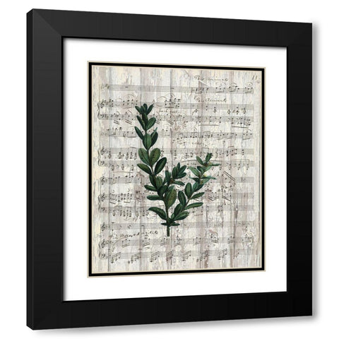 Musical Botanical 1 Black Modern Wood Framed Art Print with Double Matting by Kimberly, Allen