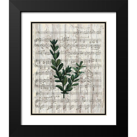 Musical Botanical 1 Black Modern Wood Framed Art Print with Double Matting by Kimberly, Allen