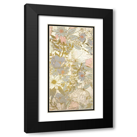 Carte Postale Blooms B Black Modern Wood Framed Art Print with Double Matting by Allen, Kimberly