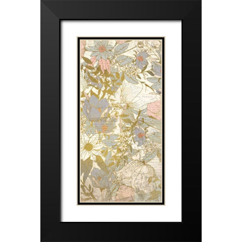Carte Postale Blooms B Black Modern Wood Framed Art Print with Double Matting by Allen, Kimberly