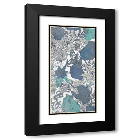 Carte Postale Blooms Mineral 1 Black Modern Wood Framed Art Print with Double Matting by Allen, Kimberly