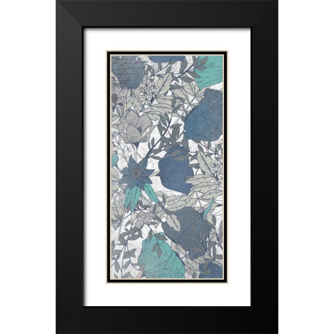 Carte Postale Blooms Mineral 1 Black Modern Wood Framed Art Print with Double Matting by Allen, Kimberly