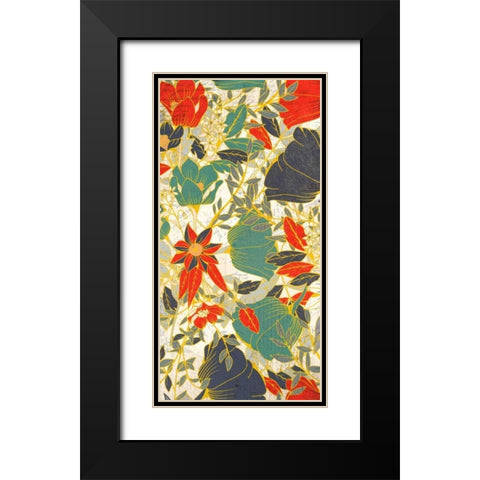 Carte Postale Blooms Henna 1 Black Modern Wood Framed Art Print with Double Matting by Allen, Kimberly