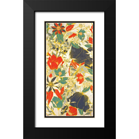 Carte Postale Blooms Henna 2 Black Modern Wood Framed Art Print with Double Matting by Allen, Kimberly