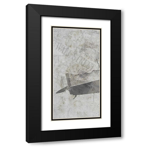 Newspaper Air Travel A Black Modern Wood Framed Art Print with Double Matting by Allen, Kimberly