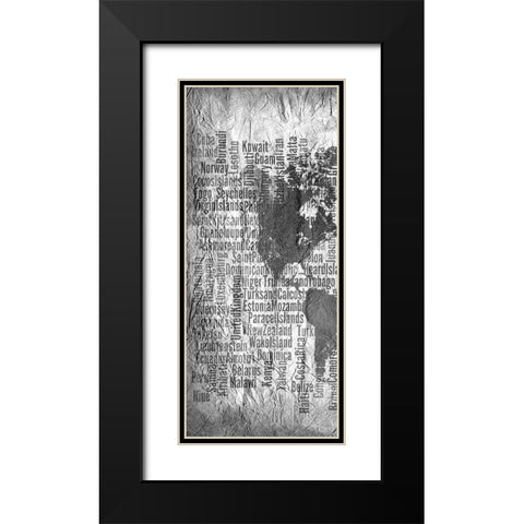 World Tryptich 1 Black Modern Wood Framed Art Print with Double Matting by Kimberly, Allen