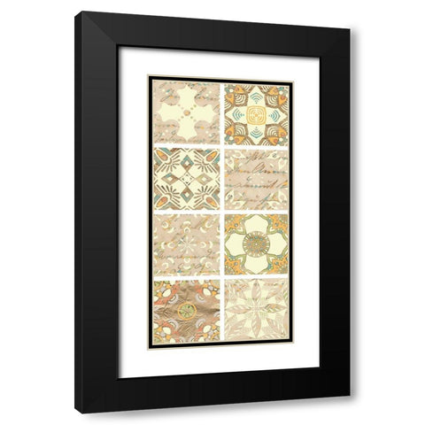 Panel of Tiles 1 Black Modern Wood Framed Art Print with Double Matting by Kimberly, Allen