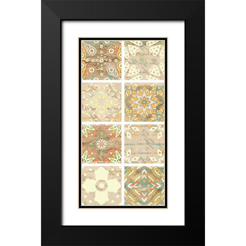 Panel of Tiles 2 Black Modern Wood Framed Art Print with Double Matting by Kimberly, Allen