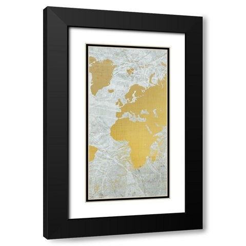 World B Black Modern Wood Framed Art Print with Double Matting by Kimberly, Allen