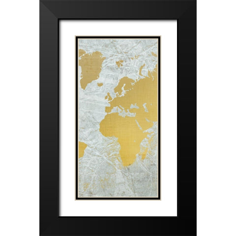 World B Black Modern Wood Framed Art Print with Double Matting by Kimberly, Allen