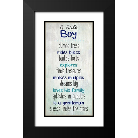 A Little Boy Black Modern Wood Framed Art Print with Double Matting by Kimberly, Allen