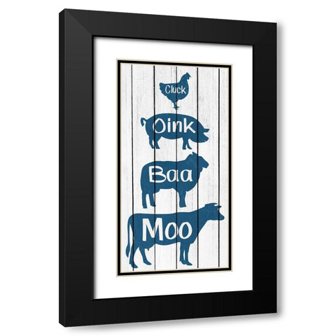 Moo Oink Black Modern Wood Framed Art Print with Double Matting by Kimberly, Allen