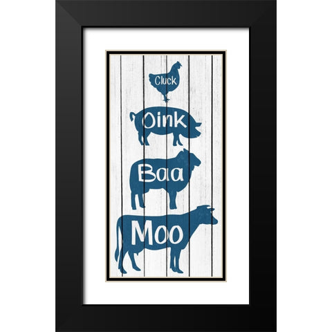 Moo Oink Black Modern Wood Framed Art Print with Double Matting by Kimberly, Allen