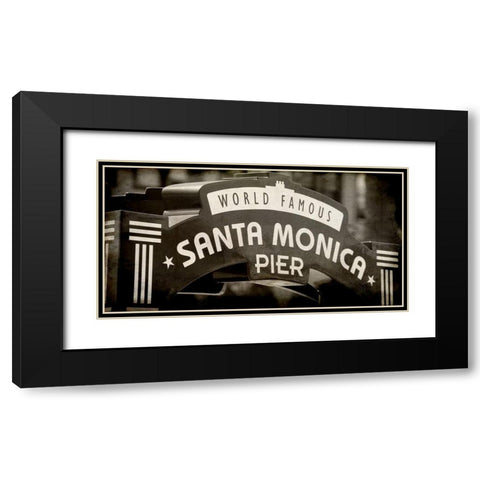 Santa Monica Pier Black Modern Wood Framed Art Print with Double Matting by Kimberly, Allen