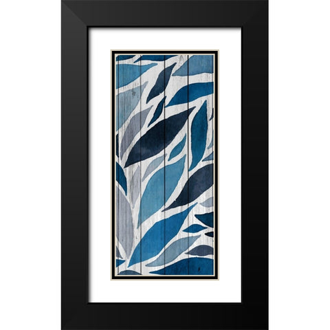 Indigo Leaves 2 Black Modern Wood Framed Art Print with Double Matting by Allen, Kimberly