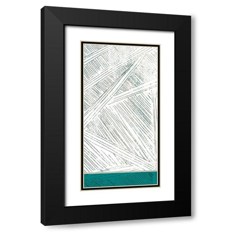 Teal Lined 1 Black Modern Wood Framed Art Print with Double Matting by Allen, Kimberly