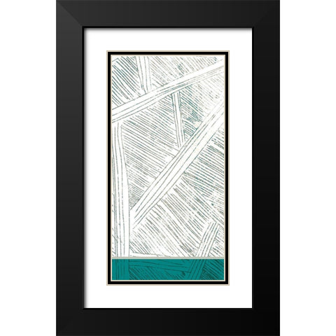 Teal Lined 2 Black Modern Wood Framed Art Print with Double Matting by Allen, Kimberly