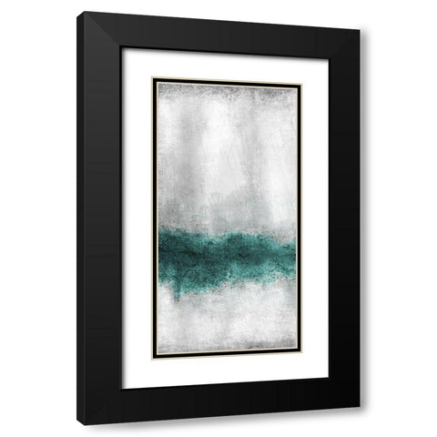 Teal Tones Panel A Black Modern Wood Framed Art Print with Double Matting by Allen, Kimberly