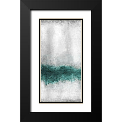 Teal Tones Panel A Black Modern Wood Framed Art Print with Double Matting by Allen, Kimberly