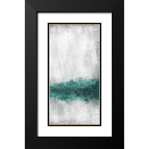 Teal Tones Panel B Black Modern Wood Framed Art Print with Double Matting by Allen, Kimberly
