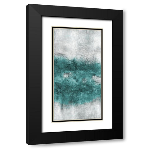 Teal Tones Panel C Black Modern Wood Framed Art Print with Double Matting by Allen, Kimberly