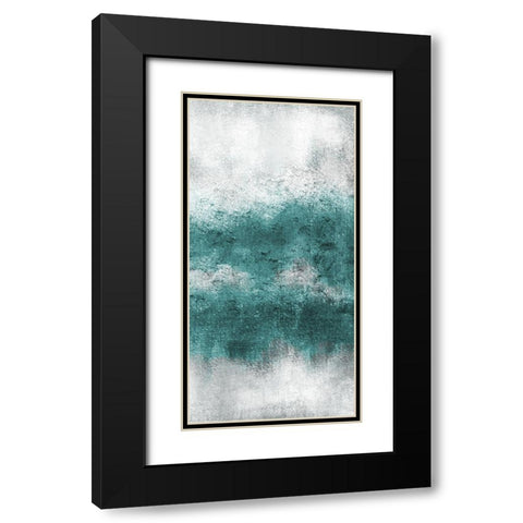 Teal Tones Panel D Black Modern Wood Framed Art Print with Double Matting by Allen, Kimberly