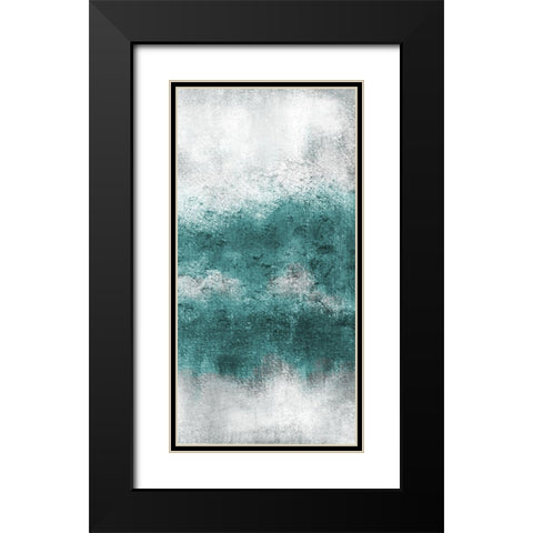 Teal Tones Panel D Black Modern Wood Framed Art Print with Double Matting by Allen, Kimberly