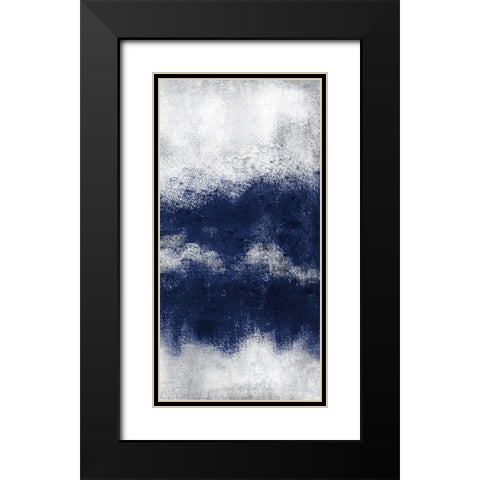 Indigo Tones Panel D Black Modern Wood Framed Art Print with Double Matting by Allen, Kimberly
