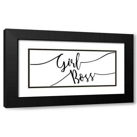 Girl Boss Black Modern Wood Framed Art Print with Double Matting by Kimberly, Allen