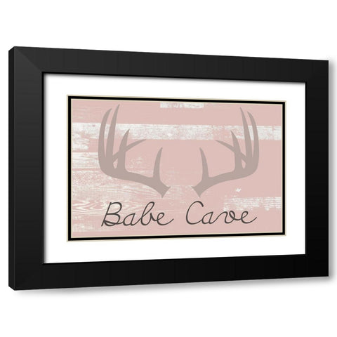 Babe Cave Pink Black Modern Wood Framed Art Print with Double Matting by Kimberly, Allen