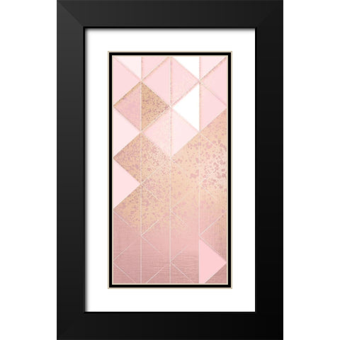Triangle Blush Panel 1 Black Modern Wood Framed Art Print with Double Matting by Kimberly, Allen