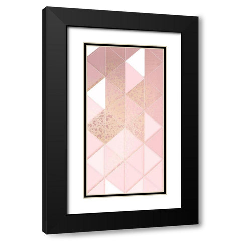 Triangle Blush Panel 2 Black Modern Wood Framed Art Print with Double Matting by Kimberly, Allen