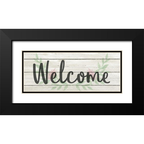 Welcome Black Modern Wood Framed Art Print with Double Matting by Kimberly, Allen