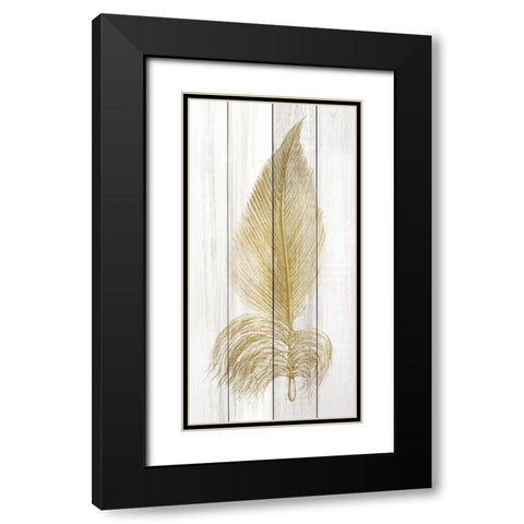 Feather of Gold 2 Black Modern Wood Framed Art Print with Double Matting by Kimberly, Allen