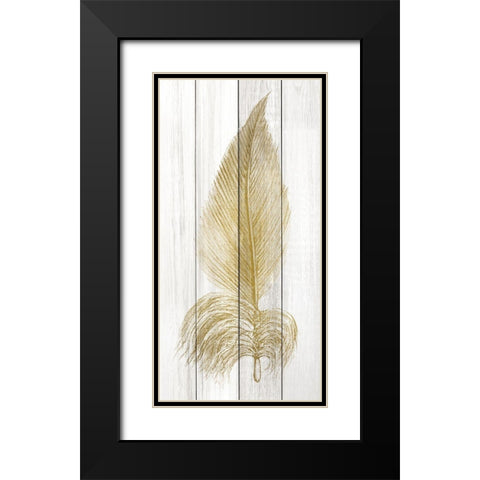 Feather of Gold 2 Black Modern Wood Framed Art Print with Double Matting by Kimberly, Allen