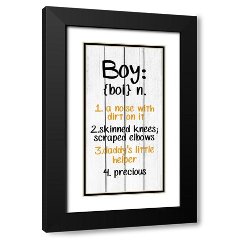 Boy Black Modern Wood Framed Art Print with Double Matting by Kimberly, Allen