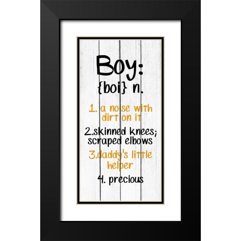 Boy Black Modern Wood Framed Art Print with Double Matting by Kimberly, Allen