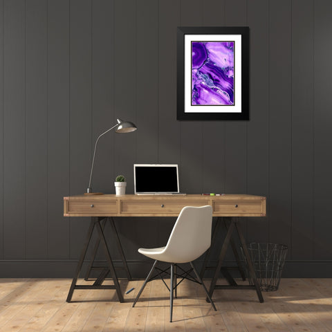 Violet Streams Black Modern Wood Framed Art Print with Double Matting by Kimberly, Allen
