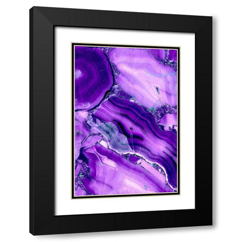 Violet Streams Black Modern Wood Framed Art Print with Double Matting by Kimberly, Allen