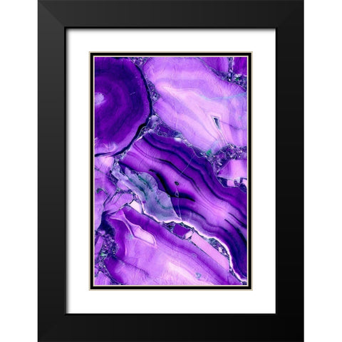Violet Streams Black Modern Wood Framed Art Print with Double Matting by Kimberly, Allen