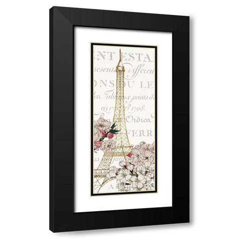 Cherry Blossom Paris 1 Black Modern Wood Framed Art Print with Double Matting by Kimberly, Allen